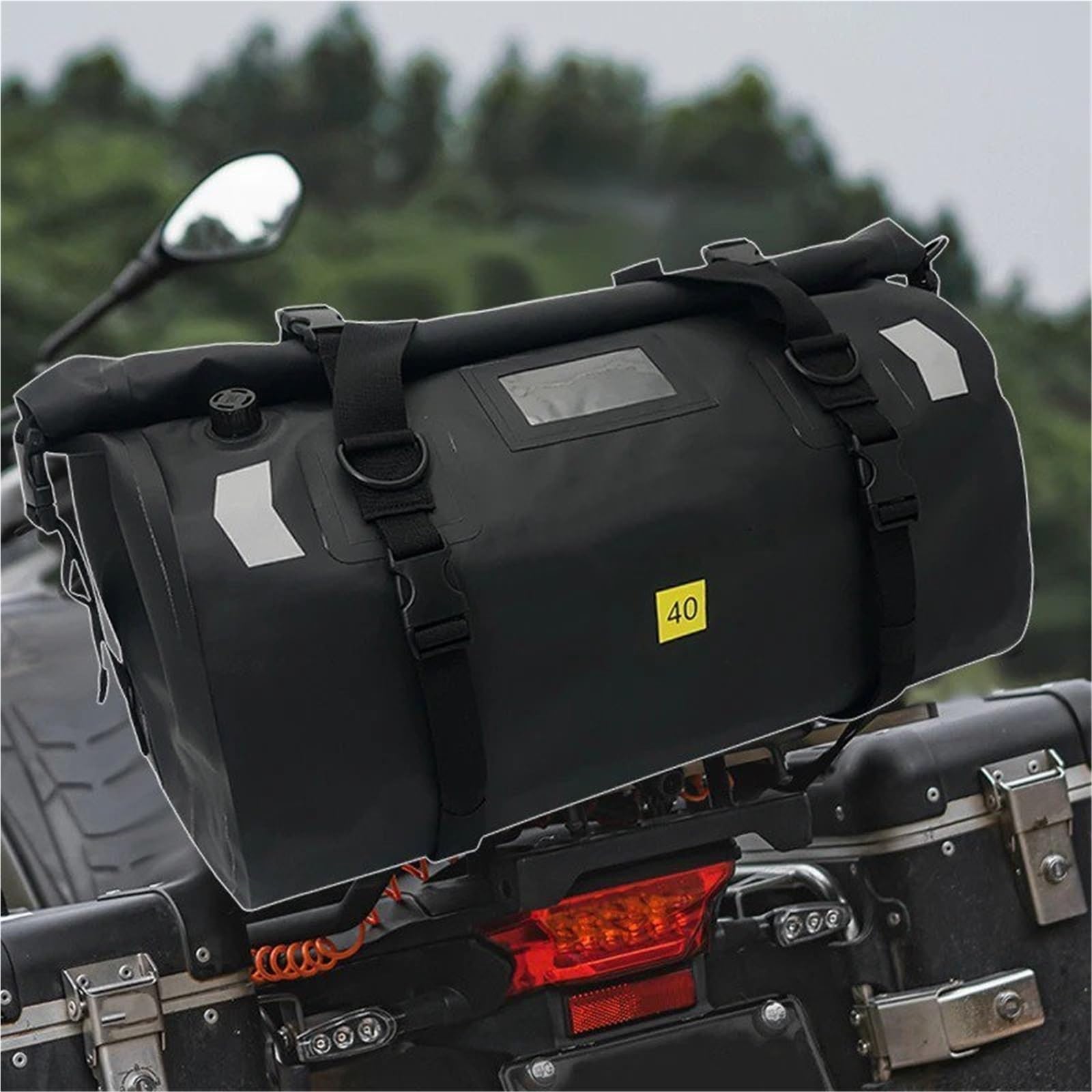 Bagagerie Moto Sacs Arrière Universels Étanches pour Moto 40l 66l Sac DSiège Durable Casque Haute Capacité Équitation Motocross Plein Sacs de Porte-Bagage(66L-Khaki)