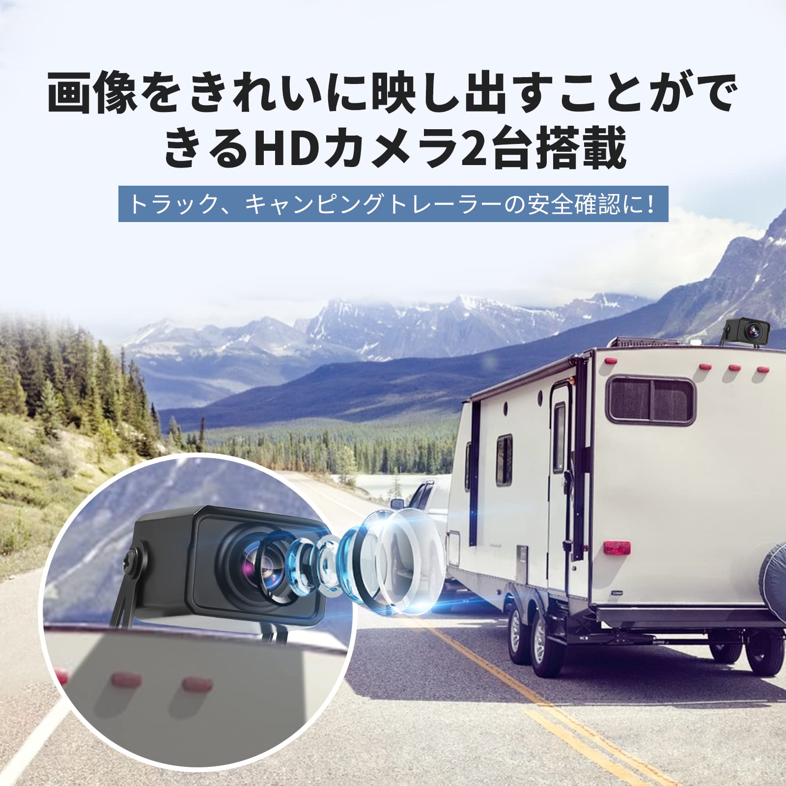 Amazon.co.jp: Hizenyo トラックカメラ2台搭載 バックカメラモニター 