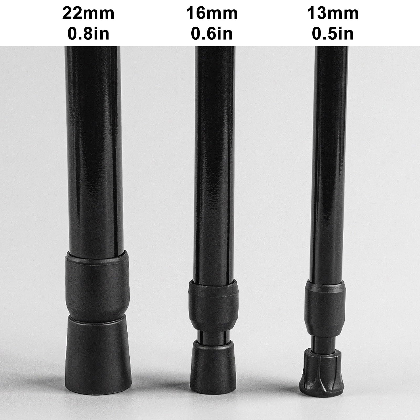 Duschstange Ohne Bohren Spanngardinenstange 30–280 cm | Klemmstange Duschvorhang mit Rutschfesten Gummifüßen, Geeignet für Dusche und Kleiderschrank(Black,50-90x1.3cm/20-36x0.5in)