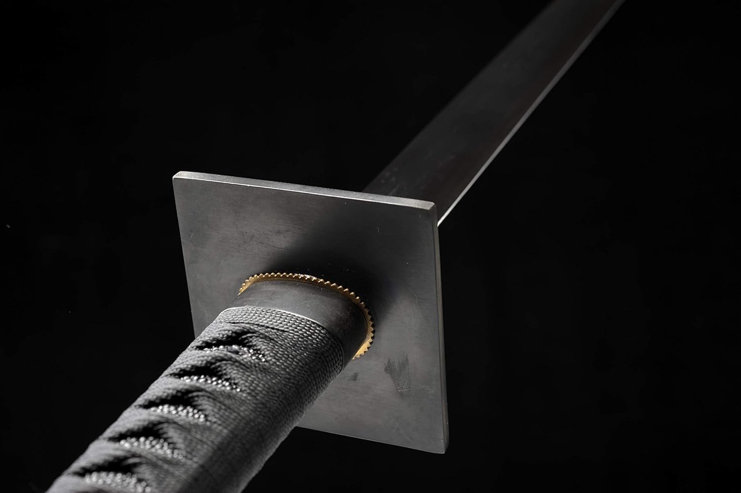 Japanese Full Tang Ninja Straight Sword Battle Ready Black 1045 Carbon Steel Blade