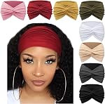 DRESHOW 8 Pack Bandes de tête Turban pour les femmes Large Vintage Wraps de Tête Knotted Cute Accessoires de bande de cheveux