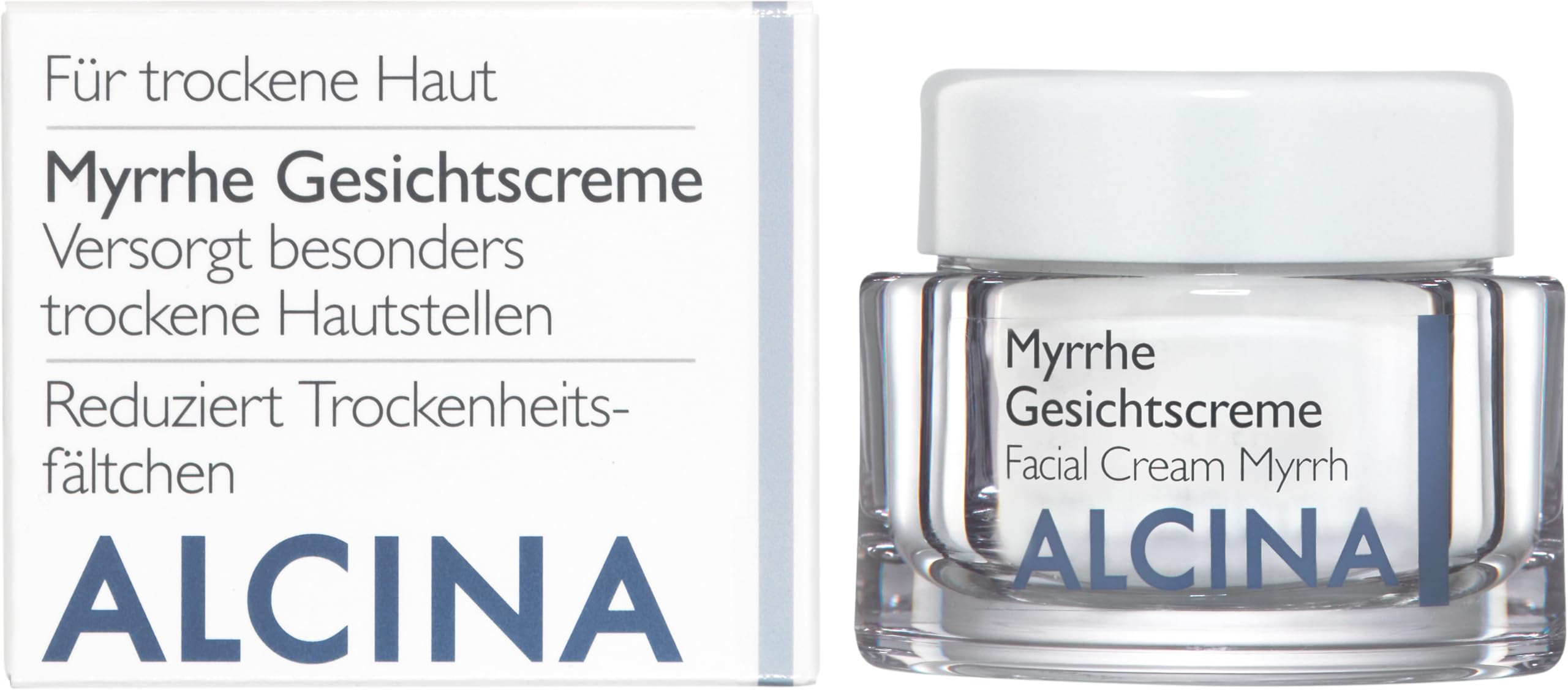 ALCINA Myrrhe Gesichtscreme - 1 x 50 ml - Reichhaltige Pflege für extrem trockene Haut - Reduziert Trockenheitsfältchen & spendet Feuchtigkeit - Samtig-weiche Textur - Mit Linolsäure & Bienenwachs