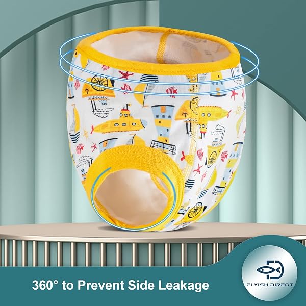 FLYISH DIRECT Calzoncitos de Entrenamiento para bebés, Paquete de 6 Calzoncillos de Entrenamiento para niñas y niños, 2-7 años, Lavables y Reutilizables, 100/3T - 2