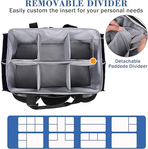 Miniatura 6 de Bolsa multifuncional para manualidades, carpeta de archivos de escritorio, bolsa de transporte con bolsillos para arte, manualidades, costura,