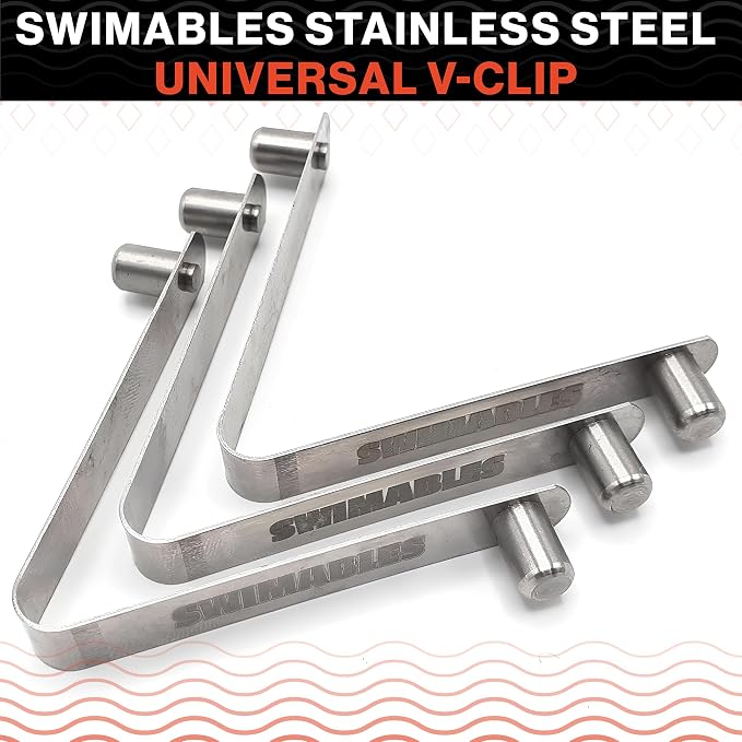 Clips V universales de acero inoxidable para piscina, pack de 3 miniatura 3