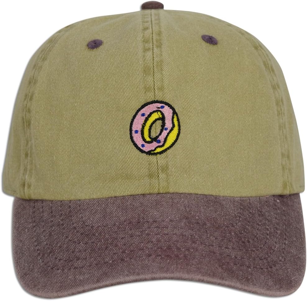 JLGUSA Donut Hat Dad Embroidered Cap Polo Style Baseball Curved Unstructured Bill