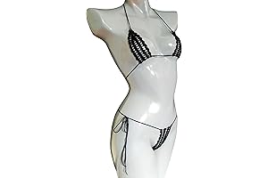 Trangscrochet Crochet extreme micro g-string bikini Black see through bikini for women
