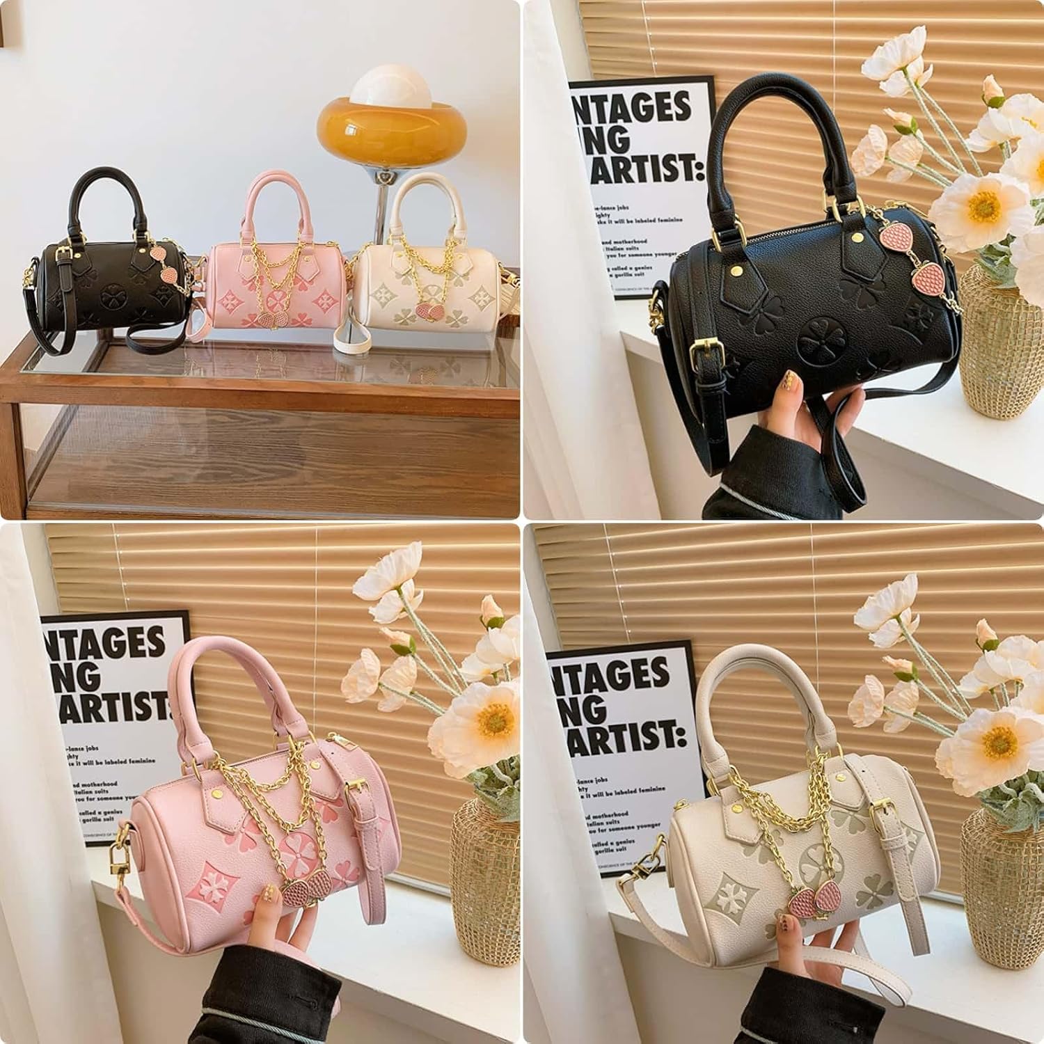 Crossbody Bags for Women Trendy Fashion Floral Pattern Large Tote Shoulder Bag Purse for Daily Use Work Shopping Party