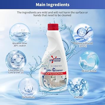 4 Bottle Original Scent Floor Cleaning Solution - For Roborock Robot Vacuum & Mop, Deep Cleans Hard Floors, Works With All Mopping Robot Vacuums