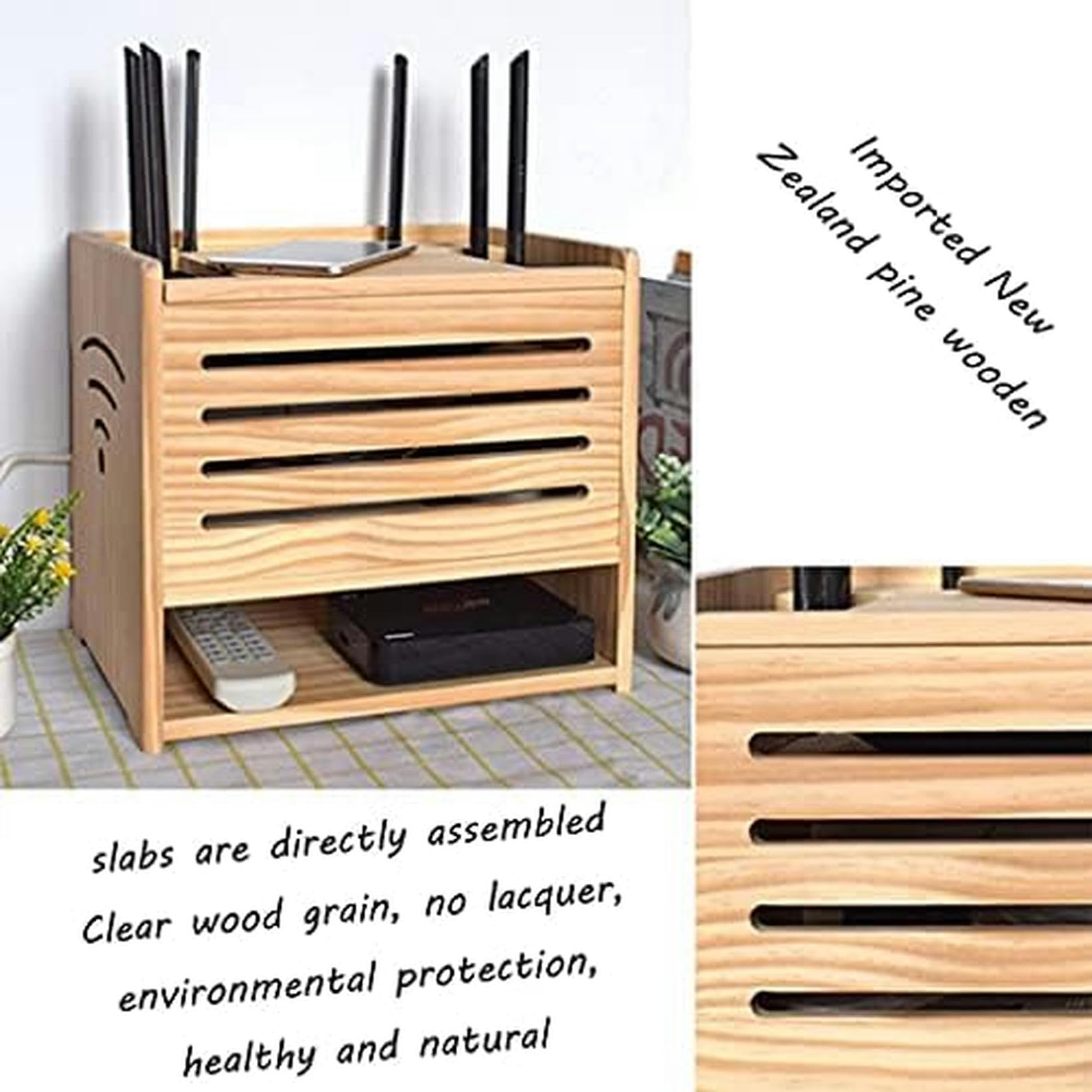 WLAN-Router-Box, Router-Regal, Router-Aufbewahrungsbox, Wandregalhalterung, Router-Halterung, Set-Top-Regalhalterung for TV-Zubehör, Router-TV-Box, Set-Top-Box