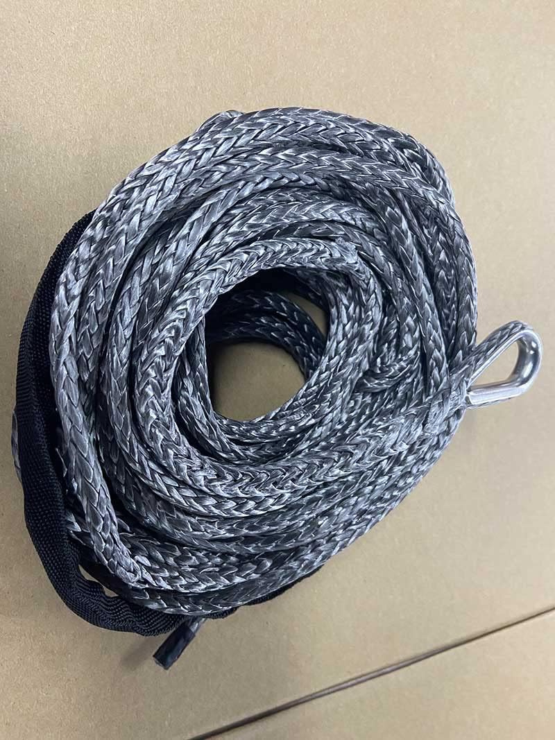 TRITXIY Ropes and synthetic ropes 7700LBs Car Towing Ropes Synthetic Winch Line Cable Rope - (Color: Grey, Length: 15M)