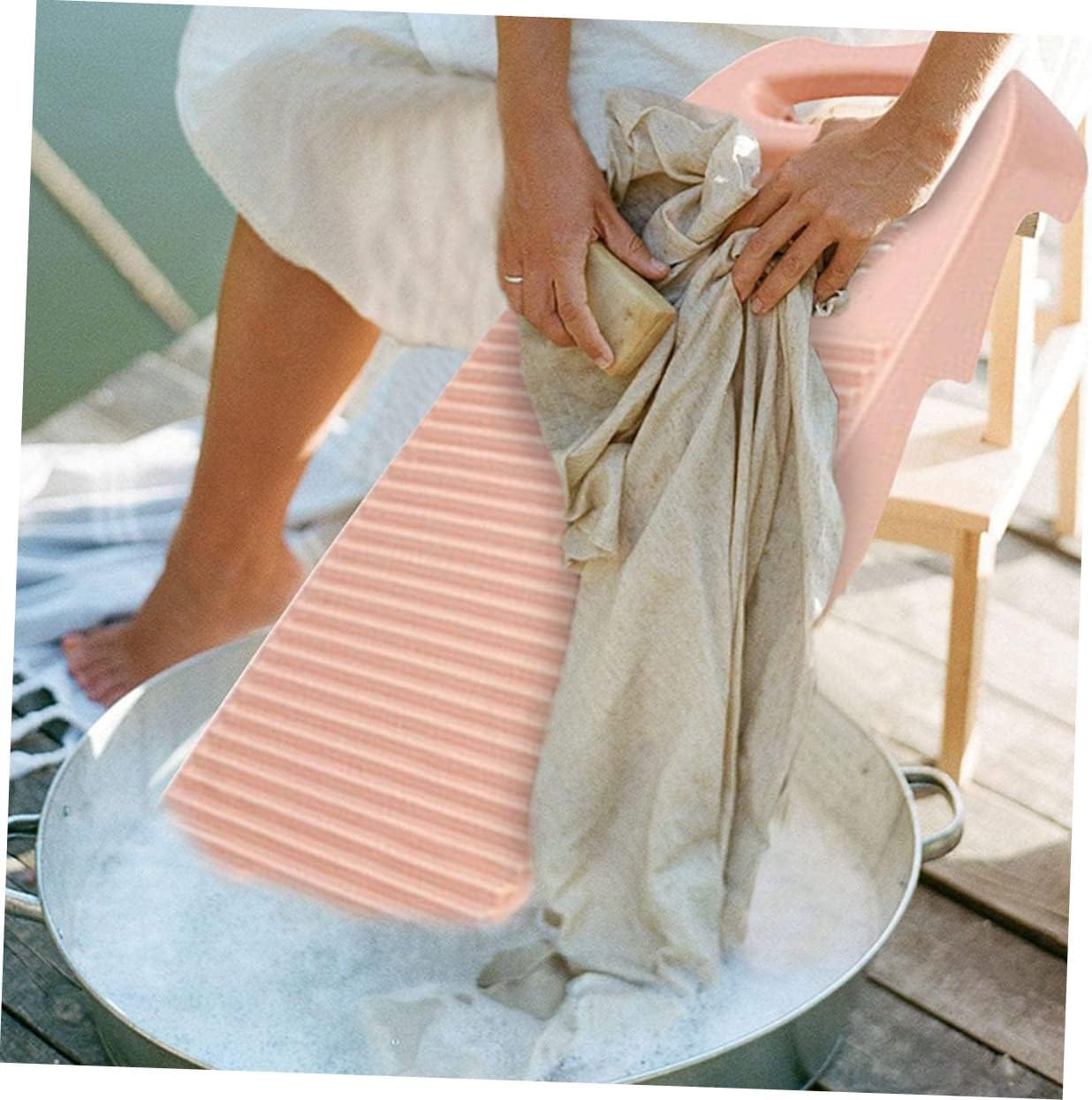 KOMBIUDA 2pcs Manual Wash Board Laundry Washboard Non-Slip Grip Soap Holder for Underwear Socks More Home Laundry Tool