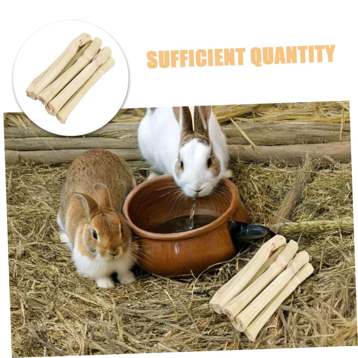 Hohopeti Snack Masticabili in Bamboo Naturale per Conigli Criceti Porcellini Scoiattoli Giocattoli per Denti Antistress e Pulizia Orale per Animali