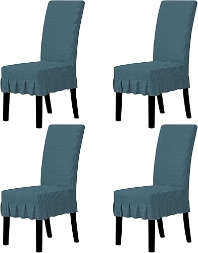 Miniatura 50 de Easy-Going Fundas para sillas de comedor, fundas elásticas para sillas Parsons con falda, fundas para sillas de comedor, restaurante, banquete