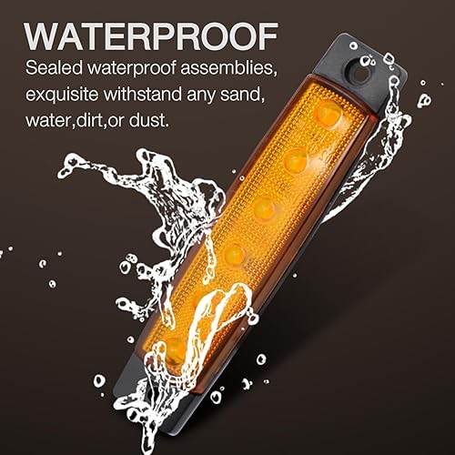 Miniatura 5 de MADCATZ 30 tiras de 3.8 pulgadas de luces laterales ámbar, 6 luces LED de liquidación 2835 SMD universal para remolque, RV, camión, barco,