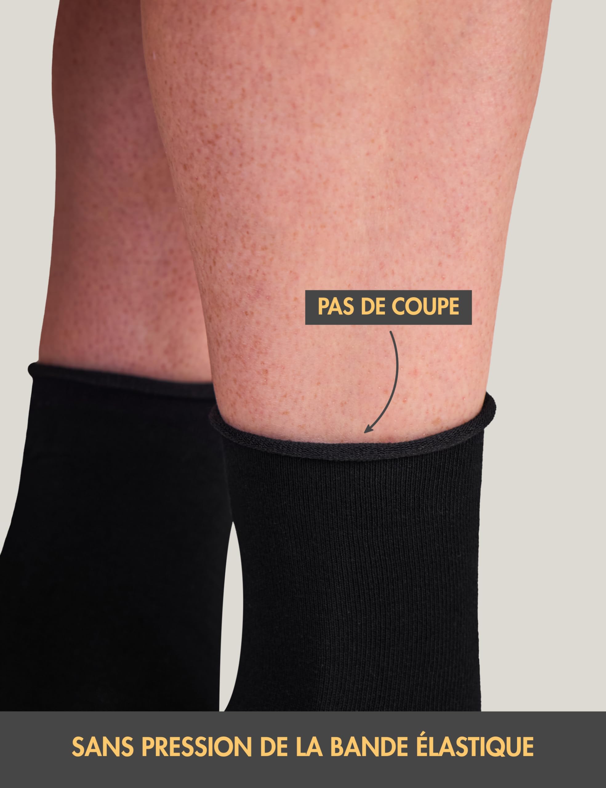 Basic Treasure 5 Paires Chaussettes Bambou Femme, Noir, sans Élastique
