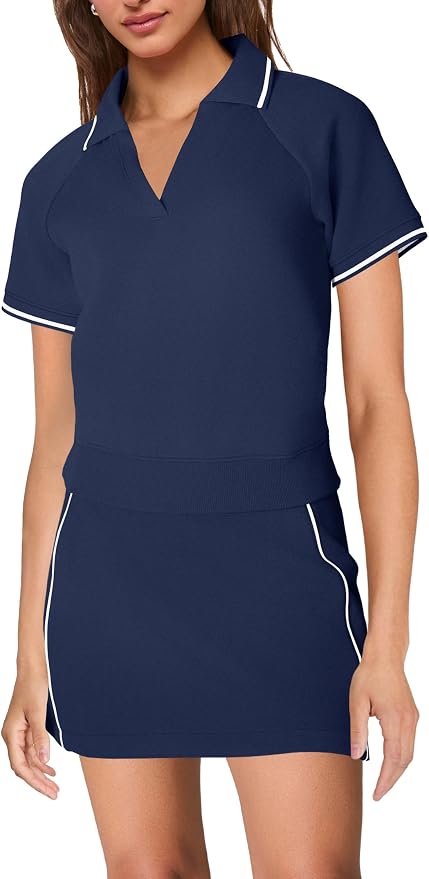 Womens Workout Sets Polo Shirt