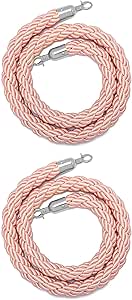 Silver Hook Pink Rope for Stanchions, 4 FT/120cm Lobby Entrance Rope ...
