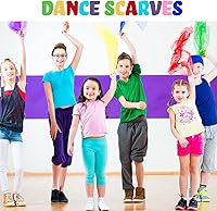 Vista 5 de Zhanmai 60 bufandas cuadradas sedosas para bailar, accesorios de trucos, accesorios de rendimiento, bufandas, bufanda de banda rítmica, 24 x 24