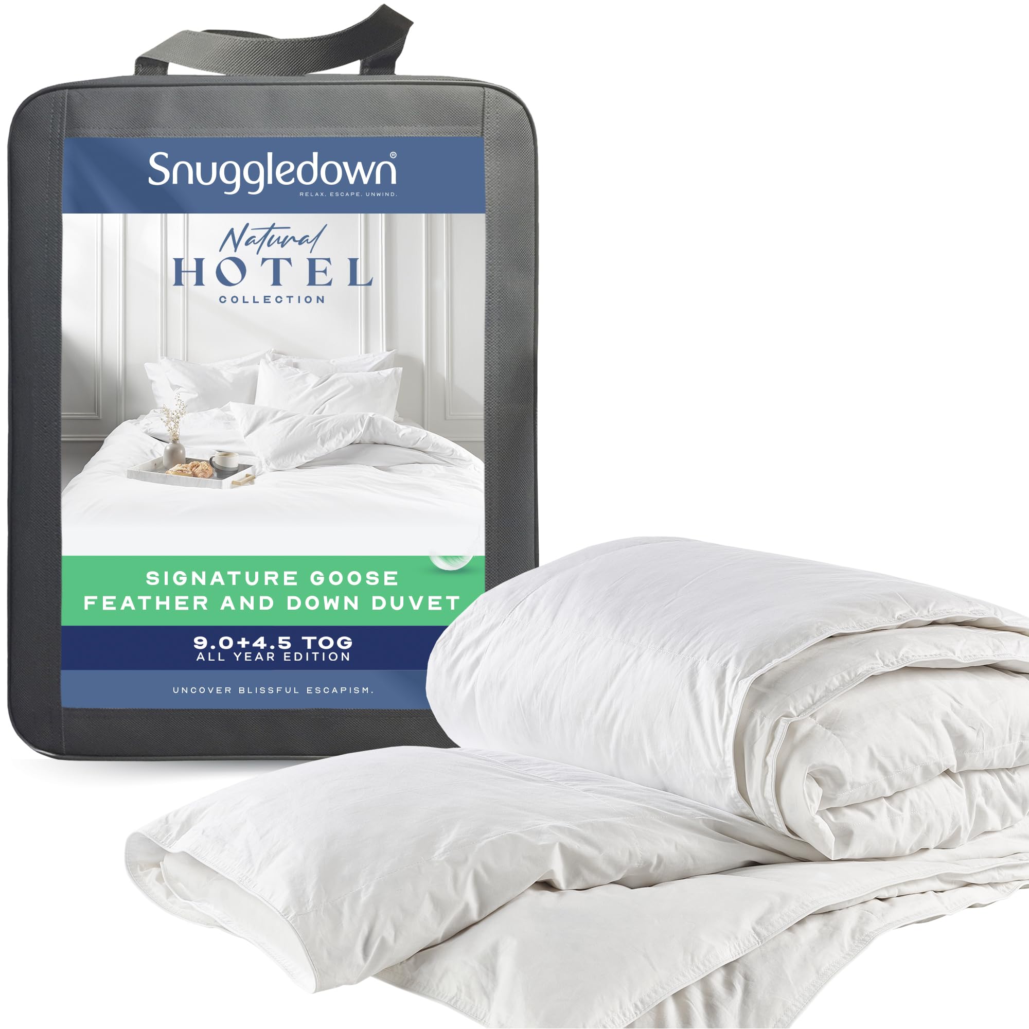 Snuggledown Luxury Goose Feather & Down Super King Duvet 13.5 Tog - Ethically Sourced 85:1...