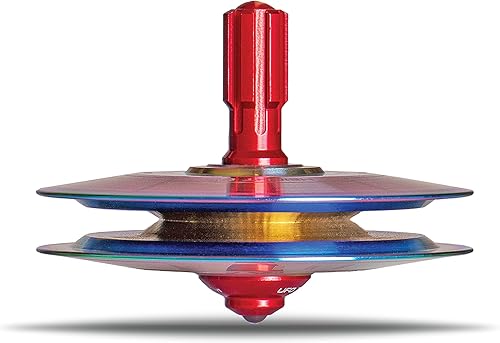 Miniatura 10 de UFO Tops  Shag Harbour  Top giratorio de metal  Inspirado en el 1967 Shag Harbour, incidente OVNI de Nueva Escocia  OVNI plateado cósmico con Solar