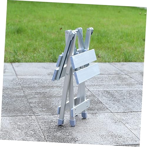Miniatura 4 de 1 silla plegable de aleación de aluminio ligera, taburete portátil para actividades al aire libre, silla de picnic versátil con construcción