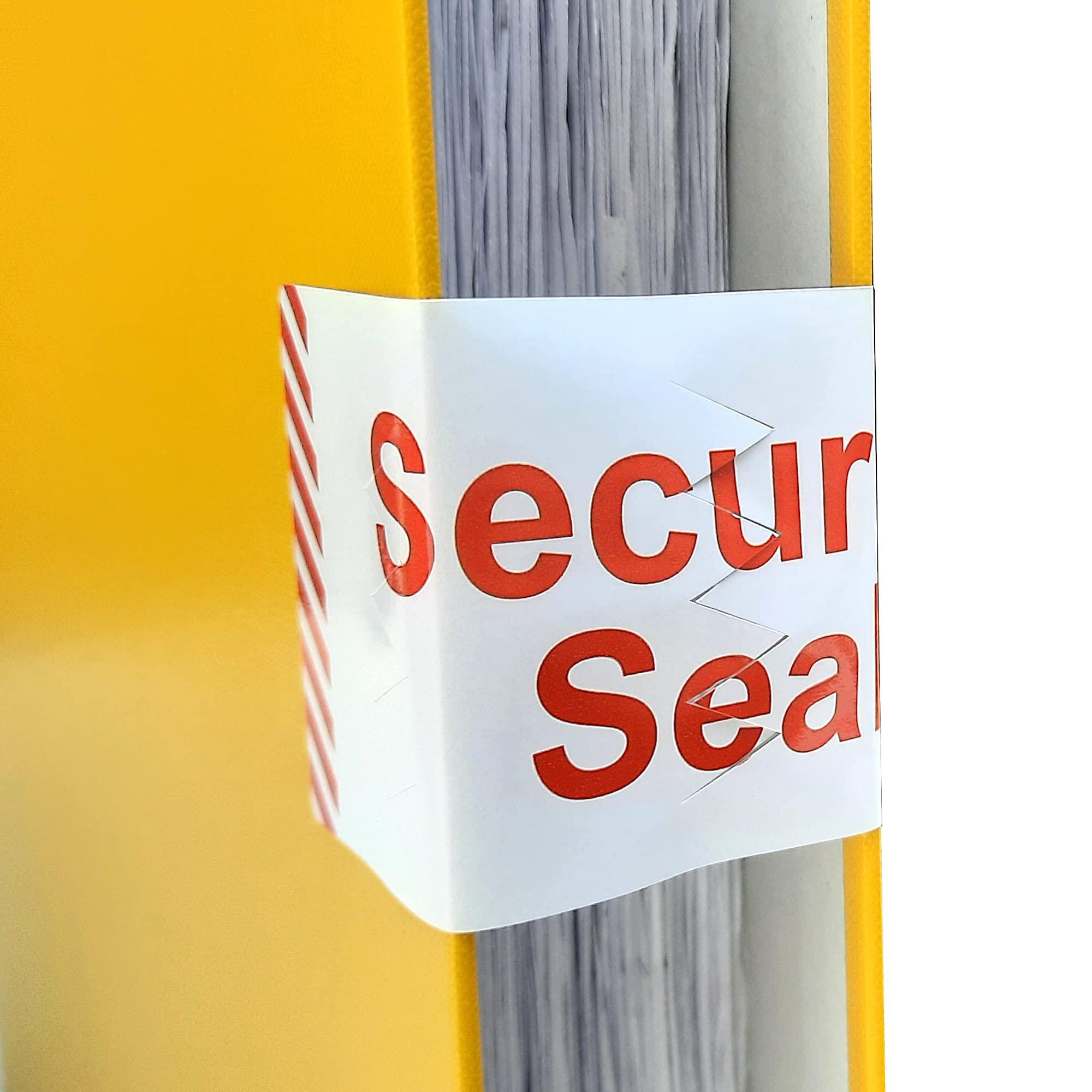 MD Labels Security Seal Sticker with Print: Security Seal with Cutting- size120x50 mm 100 pcs for securing Goods Plastic Bags, cartons - Image 4