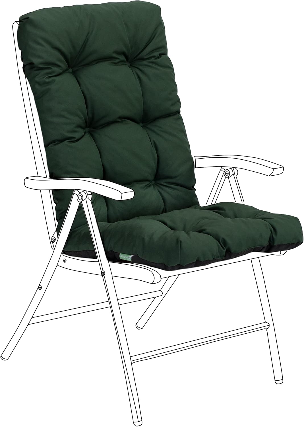 Gardenista Garden Chair Tufted Highback Seat Cushion Water Resistant