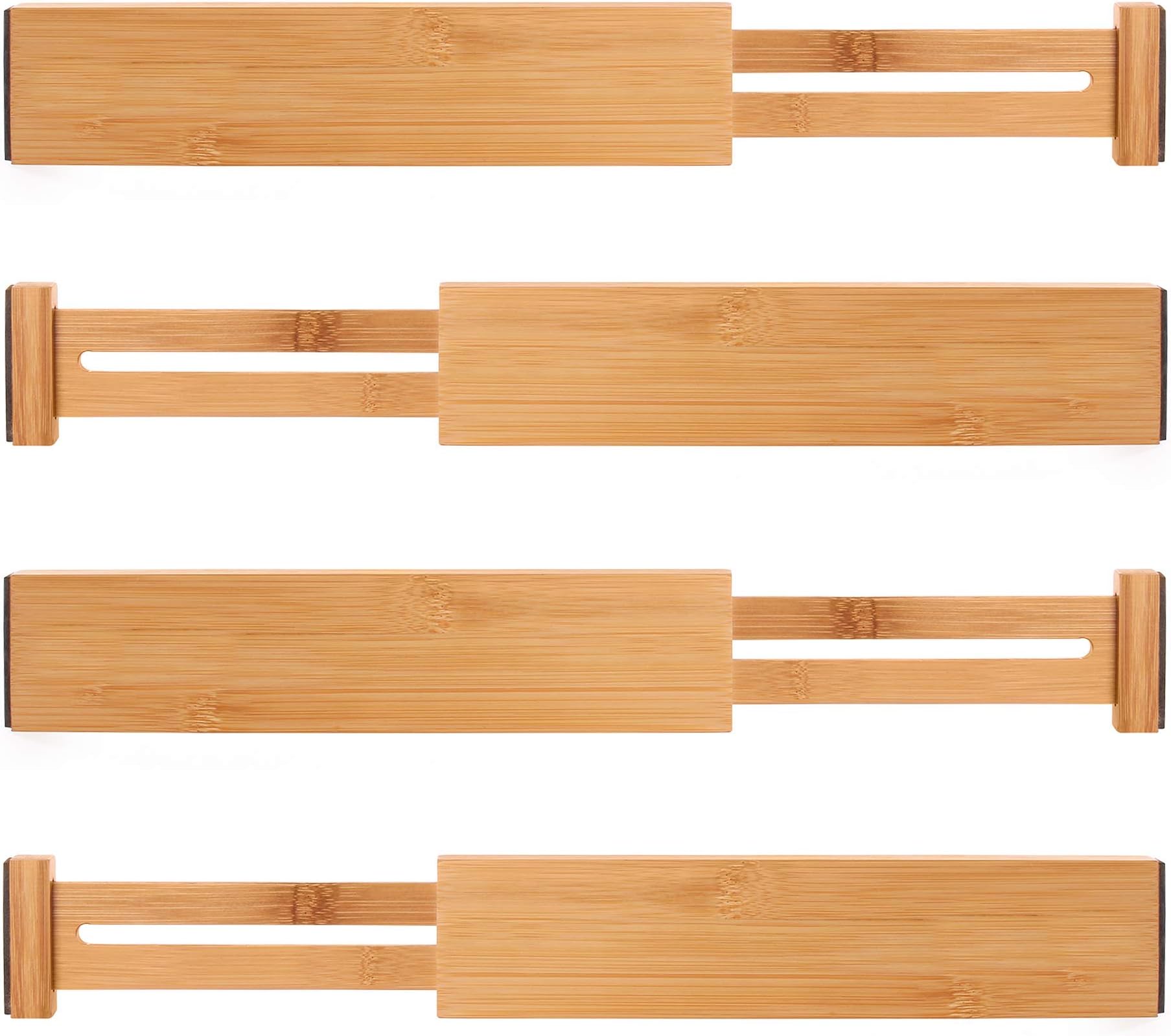 Drawer Dividers Bamboo Kitchen Organizers Set of 6 - Spring Loaded ...