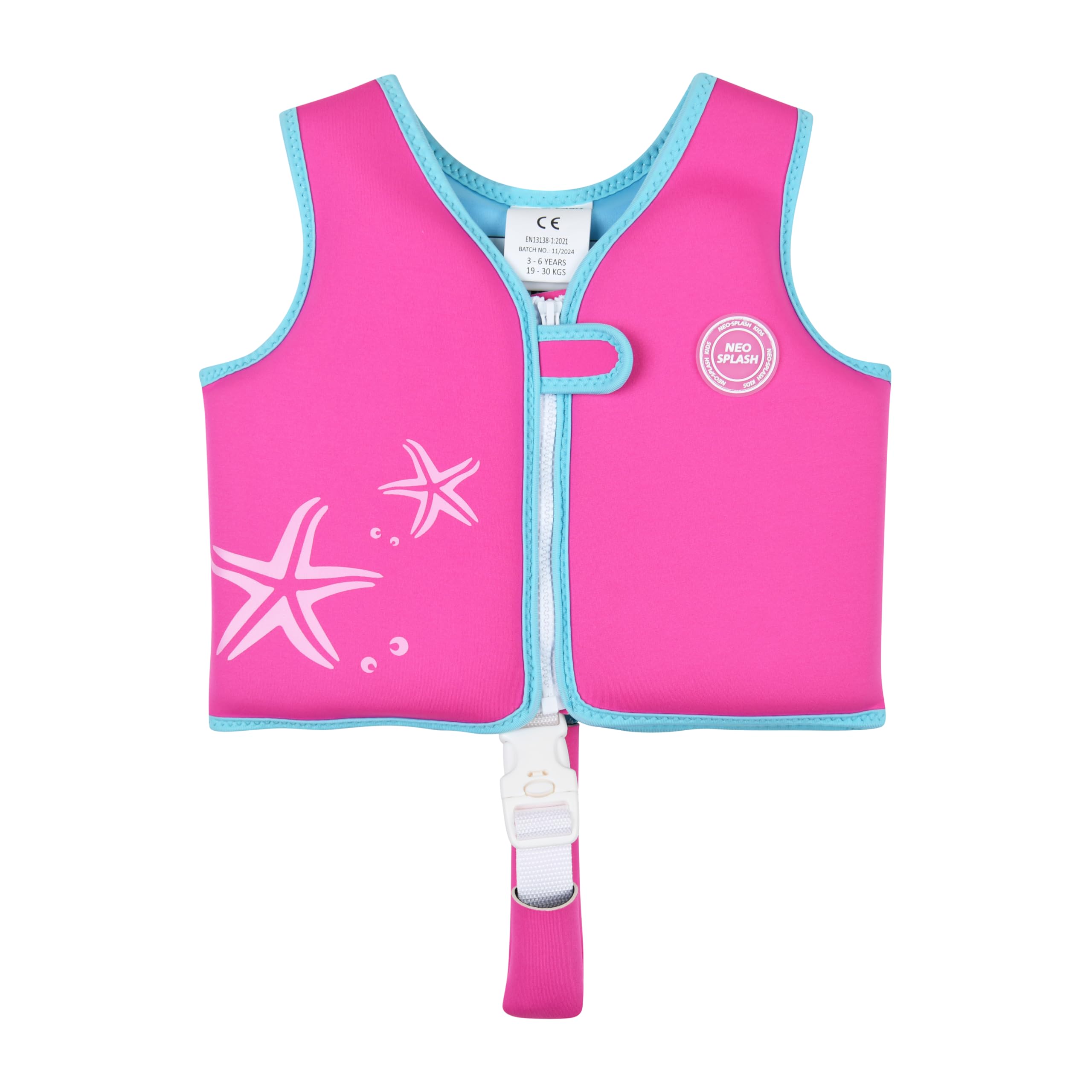 Giubbotto di nuoto per bambini e bambine, con cinghie di sicurezza regolabili, età 1-6