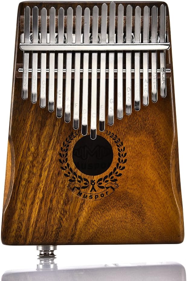 Kalimba Thumb Piano 17 Keys Solid Acacia Link Speaker Electric Pickup (Pakage Include Kalimba,Exquisite Bag,3M Cable)