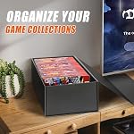 Video Game Holder, Game Disc Storage Box Compatible with Nintendo Switch Game Holder, Organize up to 28 Cases - Black 1 Pack