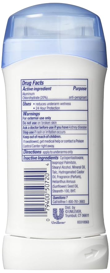 Dove Desodorante Antitranspirante en Barra Invisible Solid, 2.6 oz (Pack de 4) miniatura 2