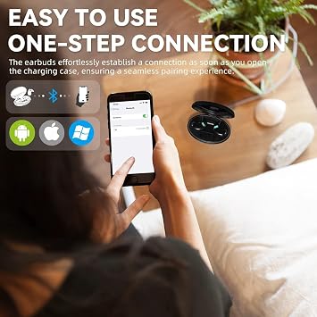 Sleep Earbuds Ultra-Thin Wireless Bluetooth 5.3 Earbuds for Side Sleepers, Noise Blocking Sleep Headphones with 6H Playtime, Ergonomic Mini Design for Small Ears (Deep Black)