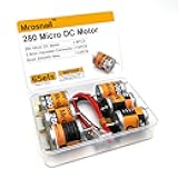 6Pcs 280 Micro DC Motors 3V-12V 13500RPM 0.5A with 2.8mm Insulated Connector & 6inch 20AWG Wire for RC Boat, DIY Airplane, Model Toys, 12V DC Motor Compatible