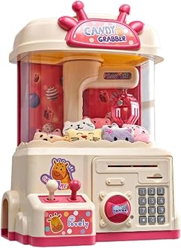 Crane Game, Toy, Piggy Bank, Automatic Winding Encryption, Arcade Game Machine, Tabletop Arcade Game with Music & LED, Plush, Capsule, USB/Battery, Catcher, Game Center, Children, Christmas, Birthday,