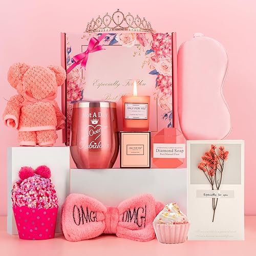 Regalos de cumpleaños para mujeres, feliz cumpleaños, ideas únicas de regalo femenino para niña, mejor amiga, caja rosa, cesta de regalo para mujer,