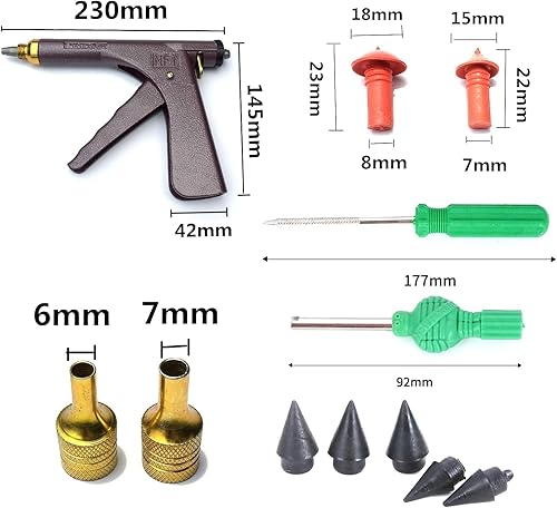 Miniatura 3 de Angchun Kit de reparación de neumáticos, tapón de neumáticos para motocicleta, kit de herramientas de reparación de neumáticos sin cámara con 32
