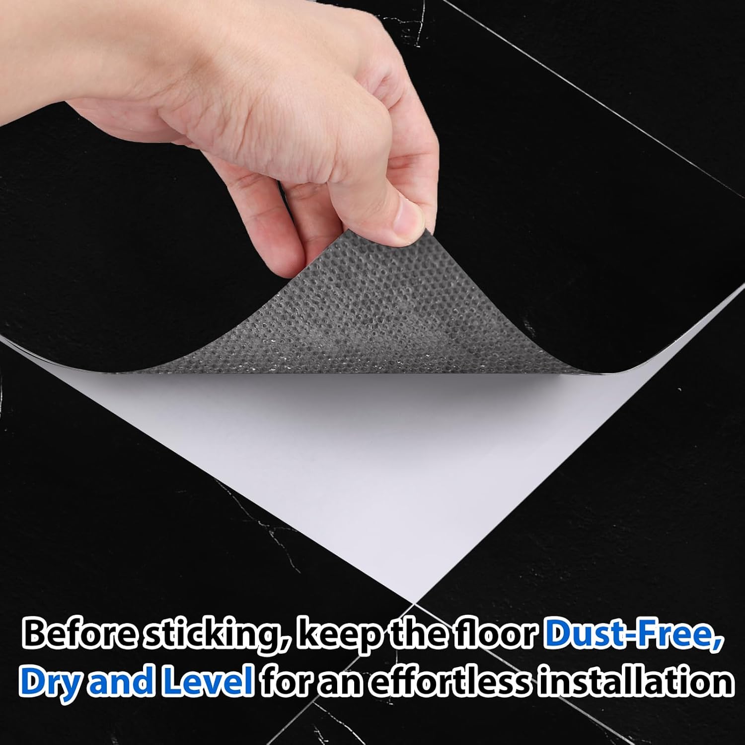 40 Sheet Vinyl Flooring 12 x 12 Inch Peel and Stick Floor Tile Waterproof Black Marble Vinyl Floor Tiles Clearance Self Adhesive Floor Tiles Sticky Laminate Flooring Stick on Bathroom Kitchen