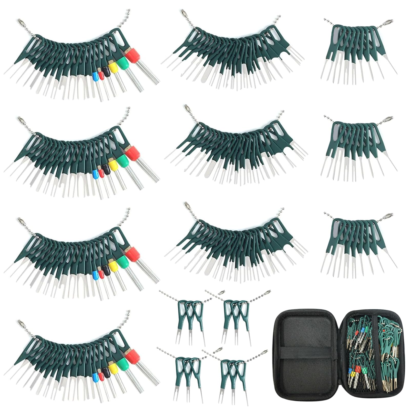 DINYO Upgraded Pin Terminal Removal Tool Kit - 168 pcs, Wire Connector Pin Separation Tool Kit for Automotive Home Equipment