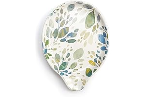 DEMDACO Blue Green Spring Leaves Spoon Rest