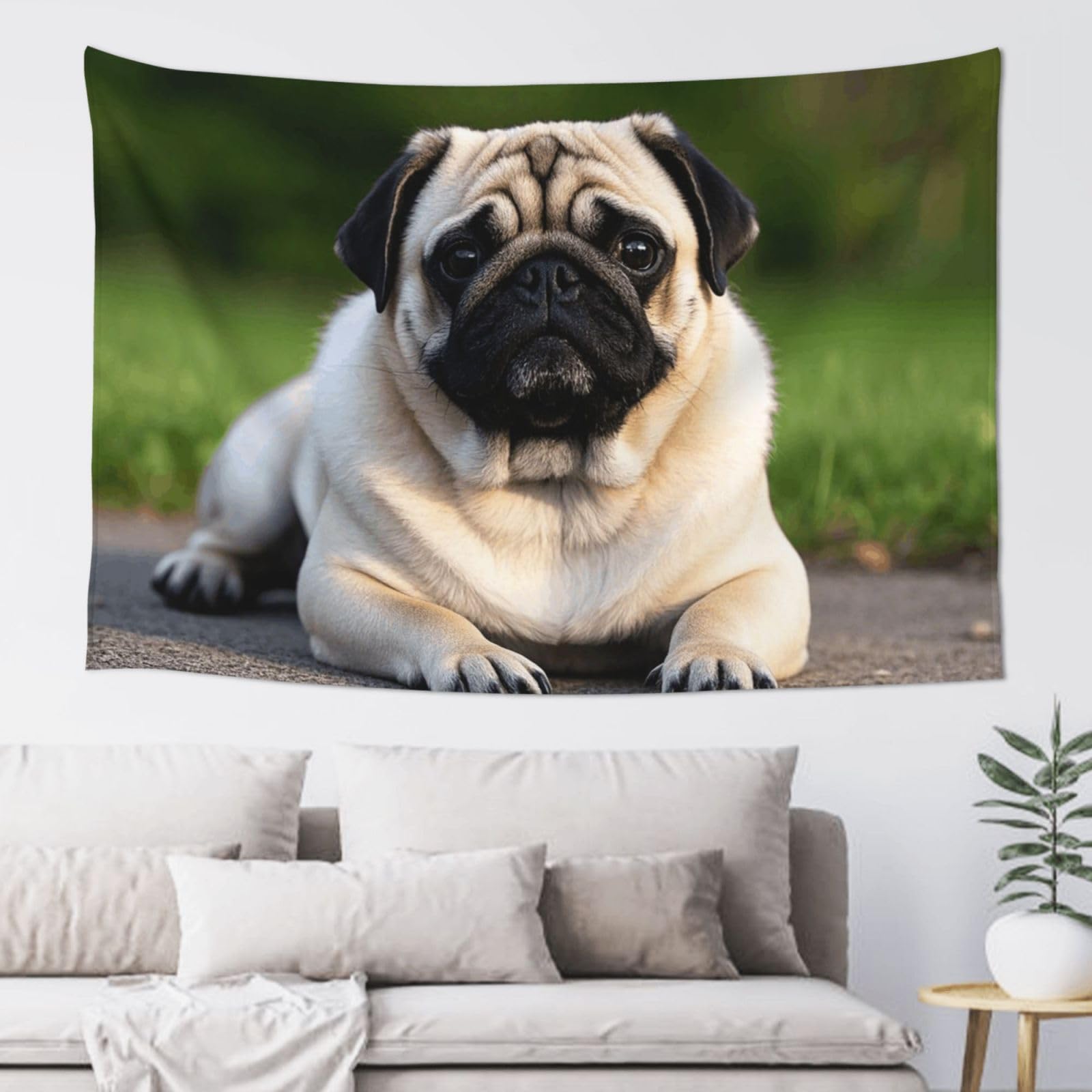 FodPand Pug Tapestry for Bedroom Aesthetic, Wall Hanging Tapestries Art Decor Backdrop Wall Tapestry for Dorm Living Room Funny Poster Party Banner Background 40" X 60"