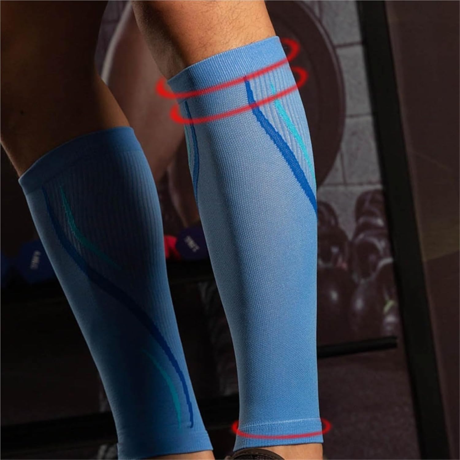 1 Pair Leg Cover Compression Sleeves Breathable Elasticity Calf Compression Sleeve Sweat Absorption for Shin Splint Relief, Recovery, Running