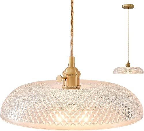 Miniatura 14 de Lámpara colgante, 9.8 pulgadas, luces colgantes para isla de cocina, cable trenzado, lámpara colgante de flores, lámpara colgante vintage, lámpara