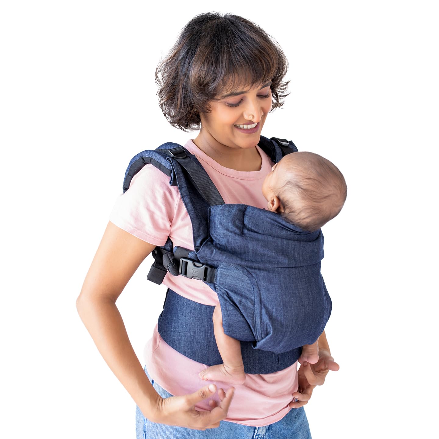 SOULSLINGS Aseema Baby Carrier - Denim | Award-Winning Newborn to Toddler Carrier | Adjustable for 0 Months to 4 Years, Breathable Natural Fibres | Front & Back Carrying, Machine Washable-picture-10