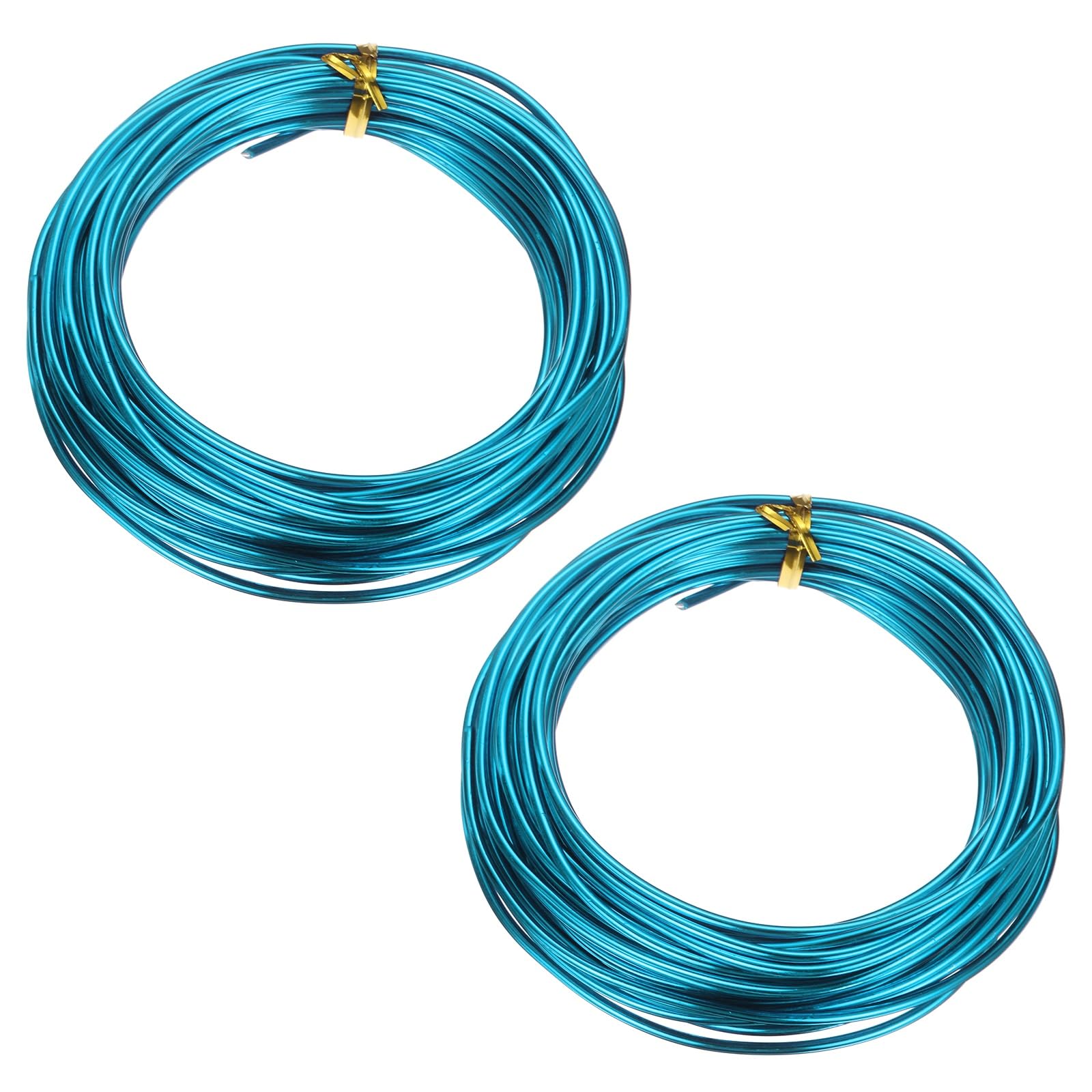 sourcing map 2 Roll Bonsai Wire 2.5mm Each Roll 32.8ft (10m) Anodized Aluminum Bonsai Wire for Gardening Tree Branch Fixing DIY Crafting, Light Blue