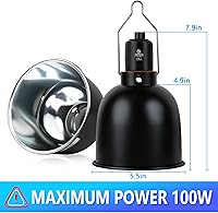 Vista 2 de Accesorio de Luz para Reptiles, Accesorio de Lámpara de Calor de Cúpula Profunda con Reflexión Óptica de 5.5 pulgadas, Accesorio de Lámpara de Calor