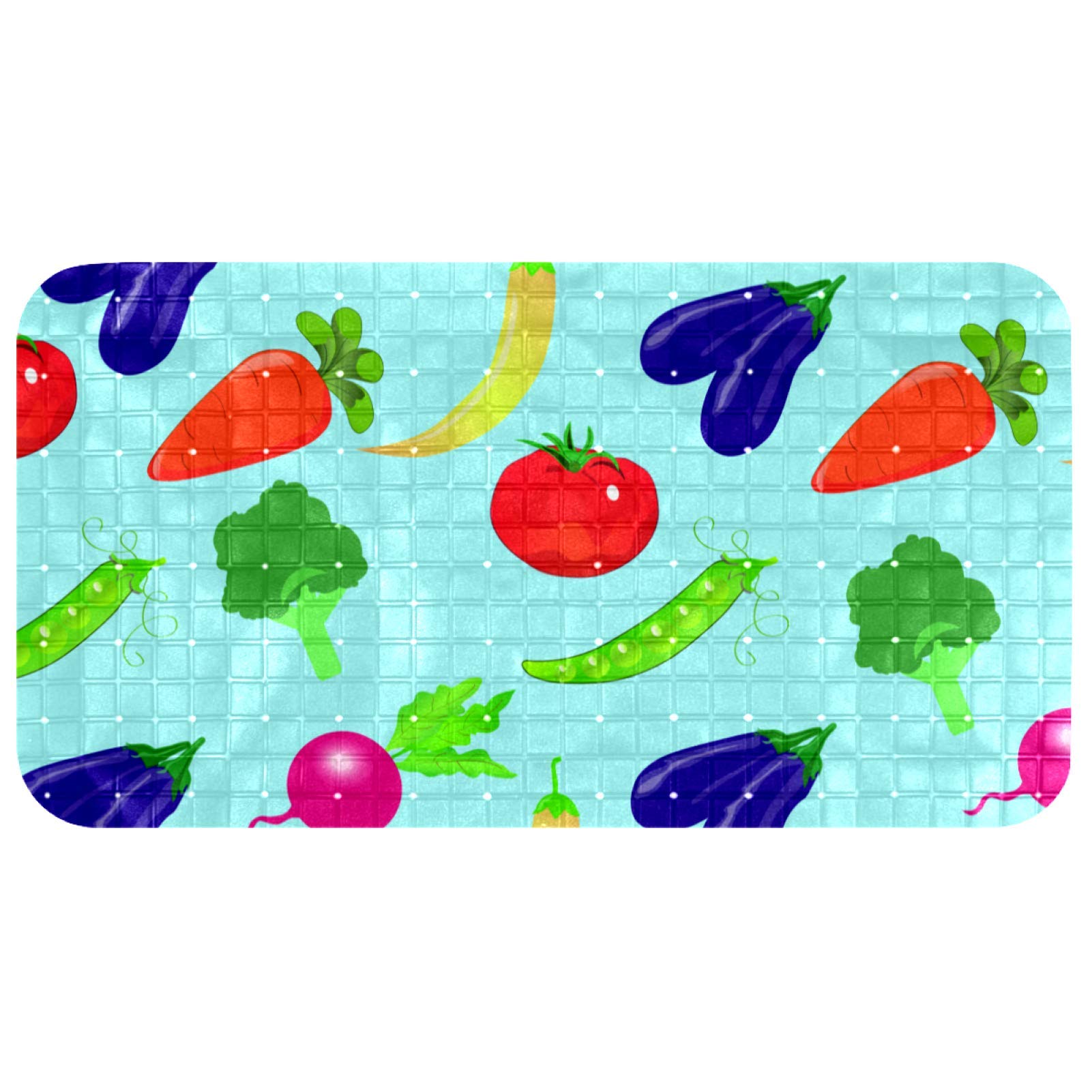 Tapis de bain pour bébé antidérapant légumes baignoire enfant 37 x 68 cm