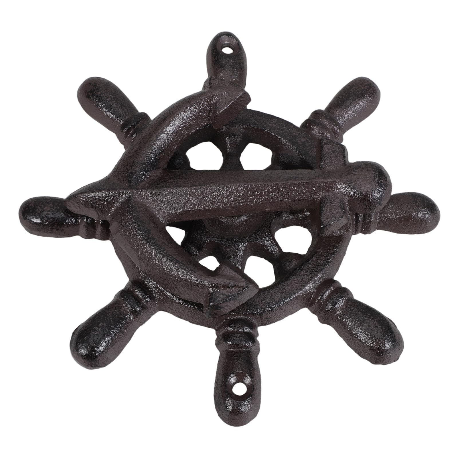 Aldaba de puerta de hierro fundido estilo ancla, llamador vintage para muebles rústicos