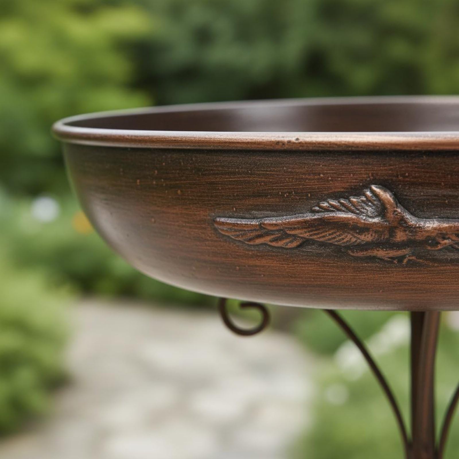 Mangiatoia per Uccelli da Esterno Vassoio Bagno Volatili Decorativo Struttura in Metallo Ad Alta Stabilità Ornamenti Artistici Scrollati Adatta per Botanici Grandi Zone Verdi